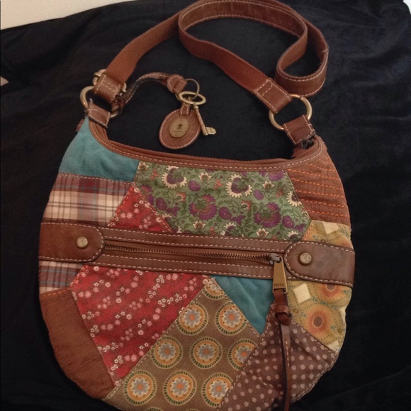 FOSSILS PATCH VINTAGE CROSS BODY BAG 💼 - Picture 2 of 7